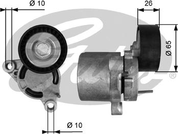 Gates T39403 - Ремъчен обтегач, пистов ремък vvparts.bg