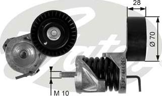 Gates T39085 - Ремъчен обтегач, пистов ремък vvparts.bg