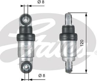 Gates T39215 - Демпер (успокоител-трепт.вибр.), пистов ремък vvparts.bg