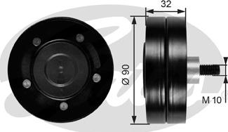 Gates T36187 - Паразитна / водеща ролка, пистов ремък vvparts.bg