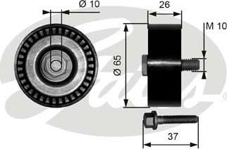 Gates T36300 - Паразитна / водеща ролка, пистов ремък vvparts.bg