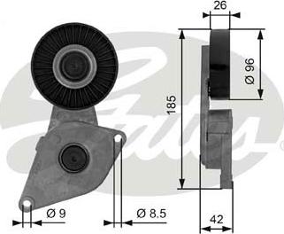 Gates T38464 - Ремъчен обтегач, пистов ремък vvparts.bg