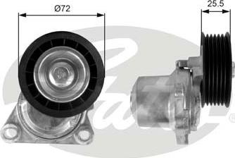 Gates T38408 - Ремъчен обтегач, пистов ремък vvparts.bg