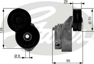 Gates T38430 - Ремъчен обтегач, пистов ремък vvparts.bg