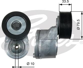 Gates T38542 - Ремъчен обтегач, пистов ремък vvparts.bg