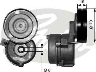 Gates T38558 - Ремъчен обтегач, пистов ремък vvparts.bg