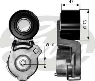 Gates T38566 - Ремъчен обтегач, пистов ремък vvparts.bg