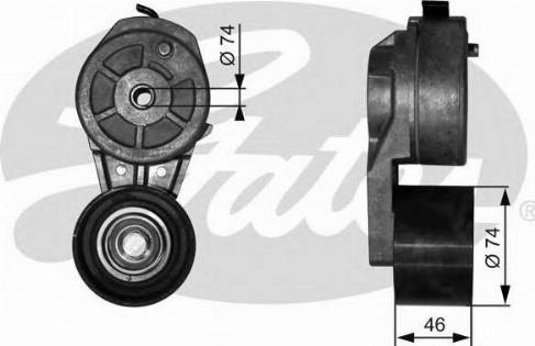 Gates T38651 - Ремъчен обтегач, пистов ремък vvparts.bg