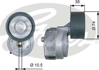 Gates T38600 - Ремъчен обтегач, пистов ремък vvparts.bg