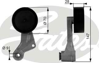 Gates T38065 - Ремъчен обтегач, пистов ремък vvparts.bg