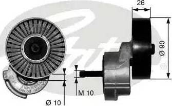 Gates T38122 - Ремъчен обтегач, пистов ремък vvparts.bg