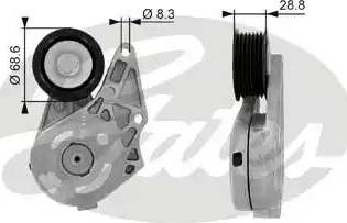 Gates T38175 - Ремъчен обтегач, пистов ремък vvparts.bg