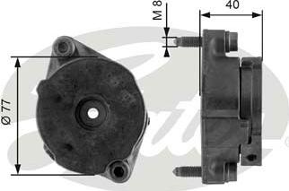 Gates T38345 - Ремъчен обтегач, пистов ремък vvparts.bg