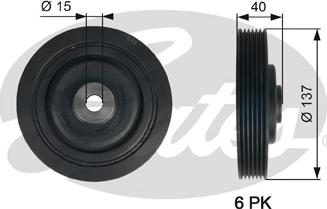 Gates TVD1045 - Ремъчна шайба, колянов вал vvparts.bg