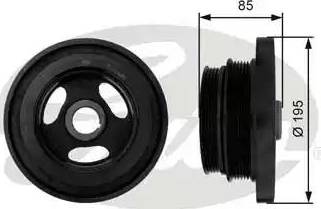 Gates TVD1046 - Ремъчна шайба, колянов вал vvparts.bg