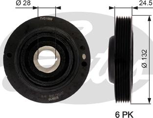 Gates TVD1059 - Ремъчна шайба, колянов вал vvparts.bg