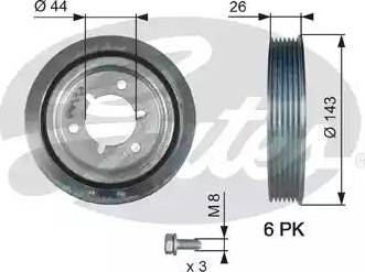 Gates TVD1055A - Ремъчна шайба, колянов вал vvparts.bg