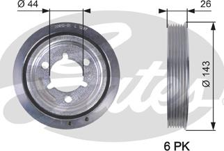 Gates TVD1055 - Ремъчна шайба, колянов вал vvparts.bg