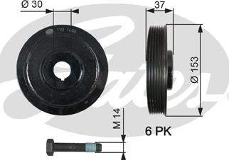 Gates TVD1006A - Ремъчна шайба, колянов вал vvparts.bg