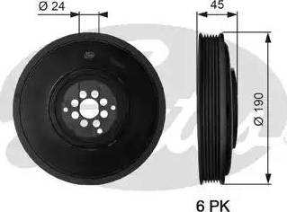 Gates TVD1034 - Ремъчна шайба, колянов вал vvparts.bg