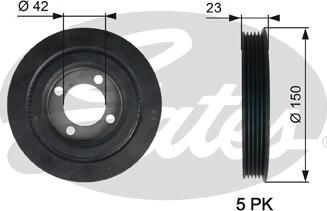 Gates TVD1026 - Ремъчна шайба, колянов вал vvparts.bg