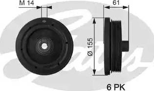 Gates TVD1021 - Ремъчна шайба, колянов вал vvparts.bg