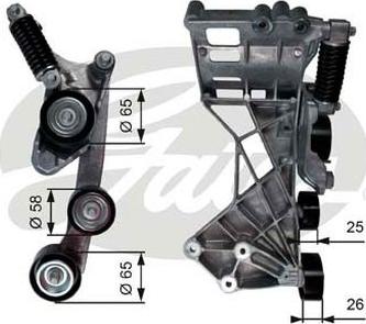 GATES-AU 39136 - Ремъчен обтегач, пистов ремък vvparts.bg