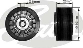 GATES-AU 36304 - Паразитна / водеща ролка, пистов ремък vvparts.bg