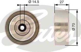 GATES-AU 36387 - Паразитна / водеща ролка, пистов ремък vvparts.bg