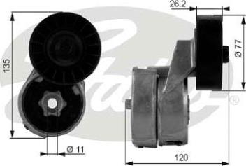 GATES-AU 38443 - Ремъчен обтегач, пистов ремък vvparts.bg