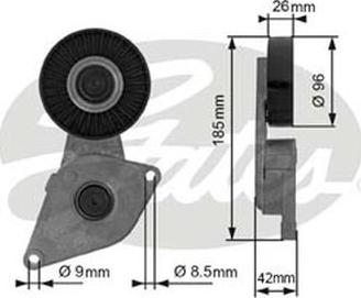 GATES-AU 38464 - Ремъчен обтегач, пистов ремък vvparts.bg