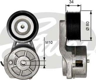 GATES-AU 38650 - Ремъчен обтегач, пистов ремък vvparts.bg