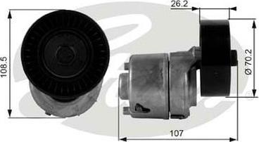 GATES-AU 38215 - Ремъчен обтегач, пистов ремък vvparts.bg