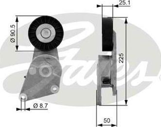 GATES-AU 38234 - Ремъчен обтегач, пистов ремък vvparts.bg