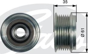 GATES-AU OAP7166 - Ремъчна шайба, генератор vvparts.bg