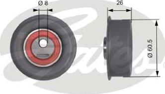 GATES-AU T41253 - Обтяжна ролка, ангренаж vvparts.bg
