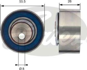 GATES-AU T43156 - Обтяжна ролка, ангренаж vvparts.bg