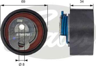 GATES-AU T43163 - Обтяжна ролка, ангренаж vvparts.bg