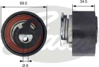 GATES-AU T43200 - Обтяжна ролка, ангренаж vvparts.bg