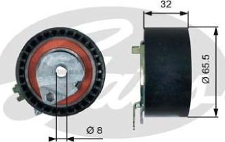 GATES-AU T43236 - Обтяжна ролка, ангренаж vvparts.bg