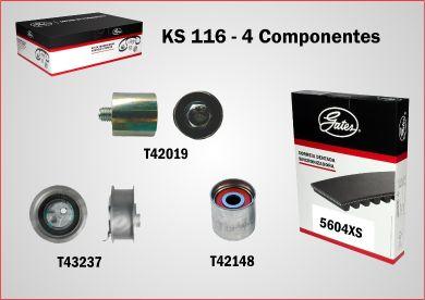 GATES-BR KS116 - Комплект ангренажен ремък vvparts.bg