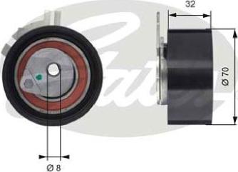 GATES-BR T43117 - Обтяжна ролка, ангренаж vvparts.bg