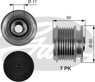 GATES-SEA OAP7058 - Ремъчна шайба, генератор vvparts.bg