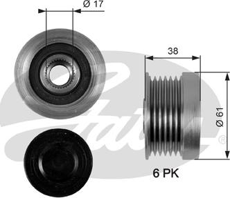 GATES-SEA OAP7036 - Ремъчна шайба, генератор vvparts.bg