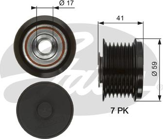 GATES-SEA OAP7078 - Ремъчна шайба, генератор vvparts.bg