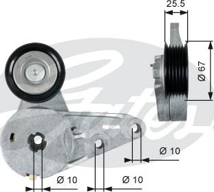 GATES-SEA T39266 - Ремъчен обтегач, пистов ремък vvparts.bg