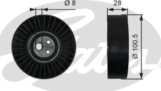 GATES-SEA T36003 - Паразитна / водеща ролка, пистов ремък vvparts.bg