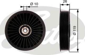 GATES-SEA T36391 - Паразитна / водеща ролка, пистов ремък vvparts.bg