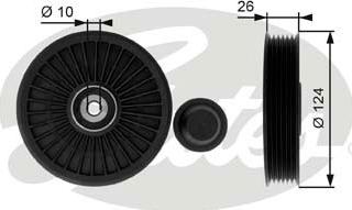 GATES-SEA T36216 - Паразитна / водеща ролка, пистов ремък vvparts.bg