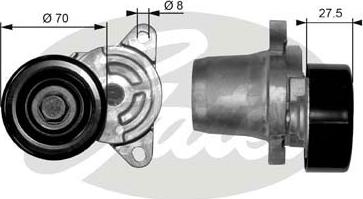 GATES-SEA T38454 - Ремъчен обтегач, пистов ремък vvparts.bg